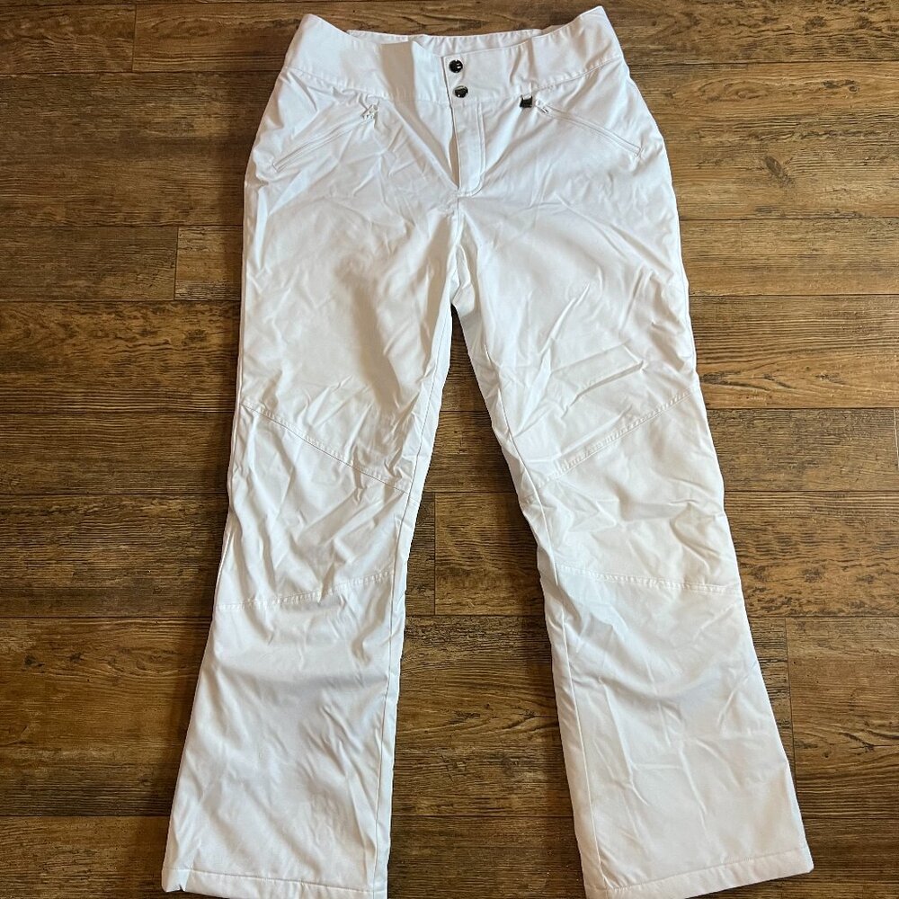 NILS Womens White Snow Ski Pants Thermo Lite Insulated 14 Adjustable Waist